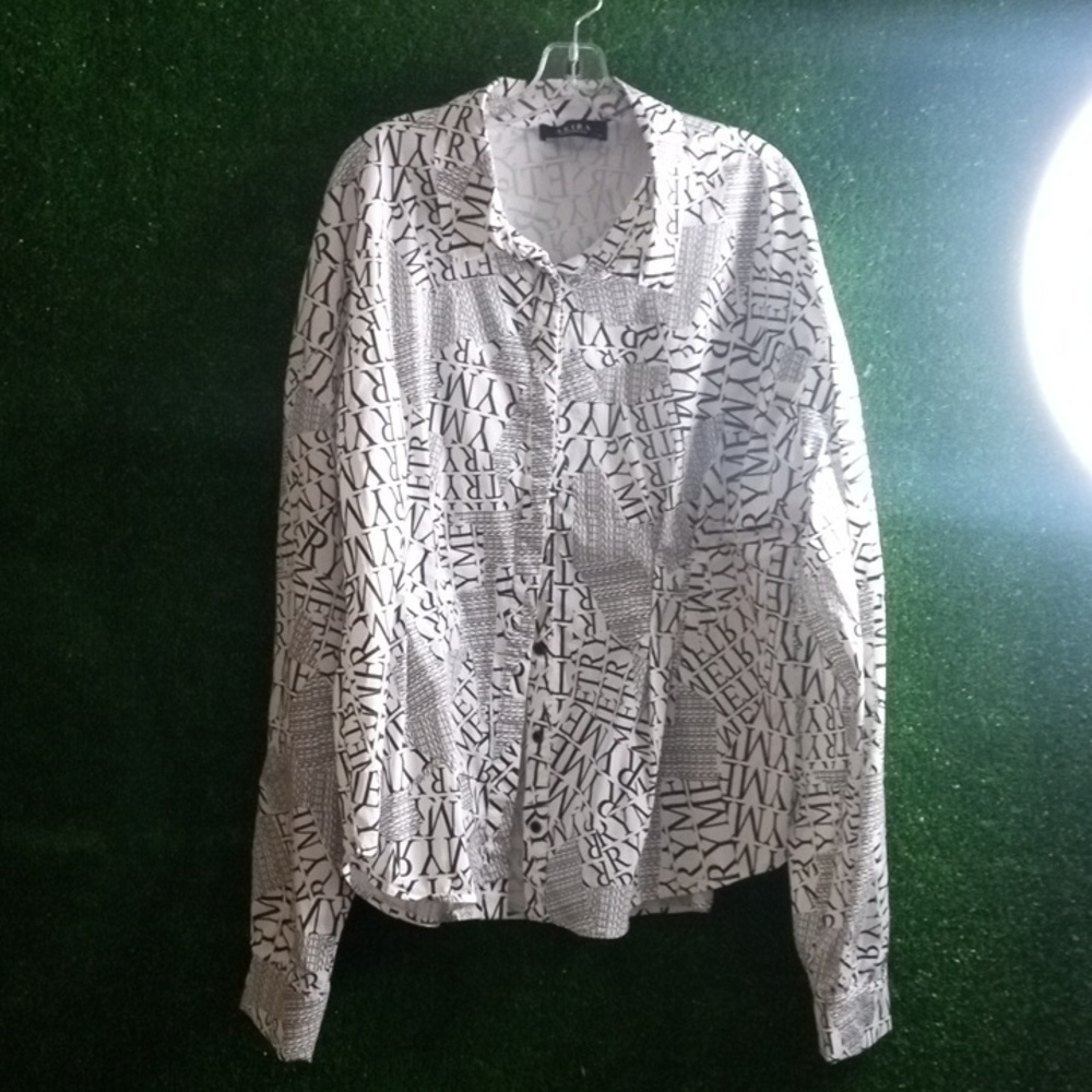 Akira letter shirt button up blouse